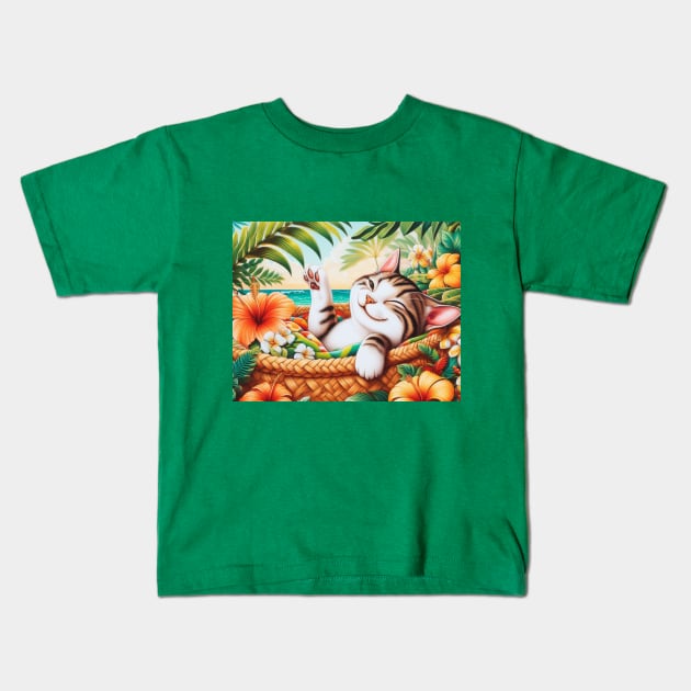 Island Bliss in a Basket Kids T-Shirt by Bekdreams